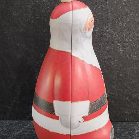 Christmas Old Time Metal Painted Santa Claus Candy Tin - Picture 4 of 7